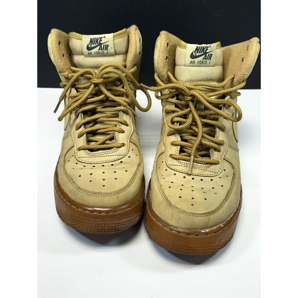 Nike Air Force One High Tops Wheat Sneakers 922066-203 Youth Size 7 - Picture 9 of 16
